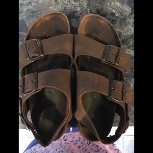 Birkenstock size 7 close back brown